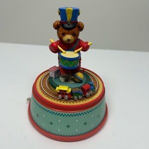Vintage Enesco 1988 Small World Of Music Little Drummer Bear Music Bear Box